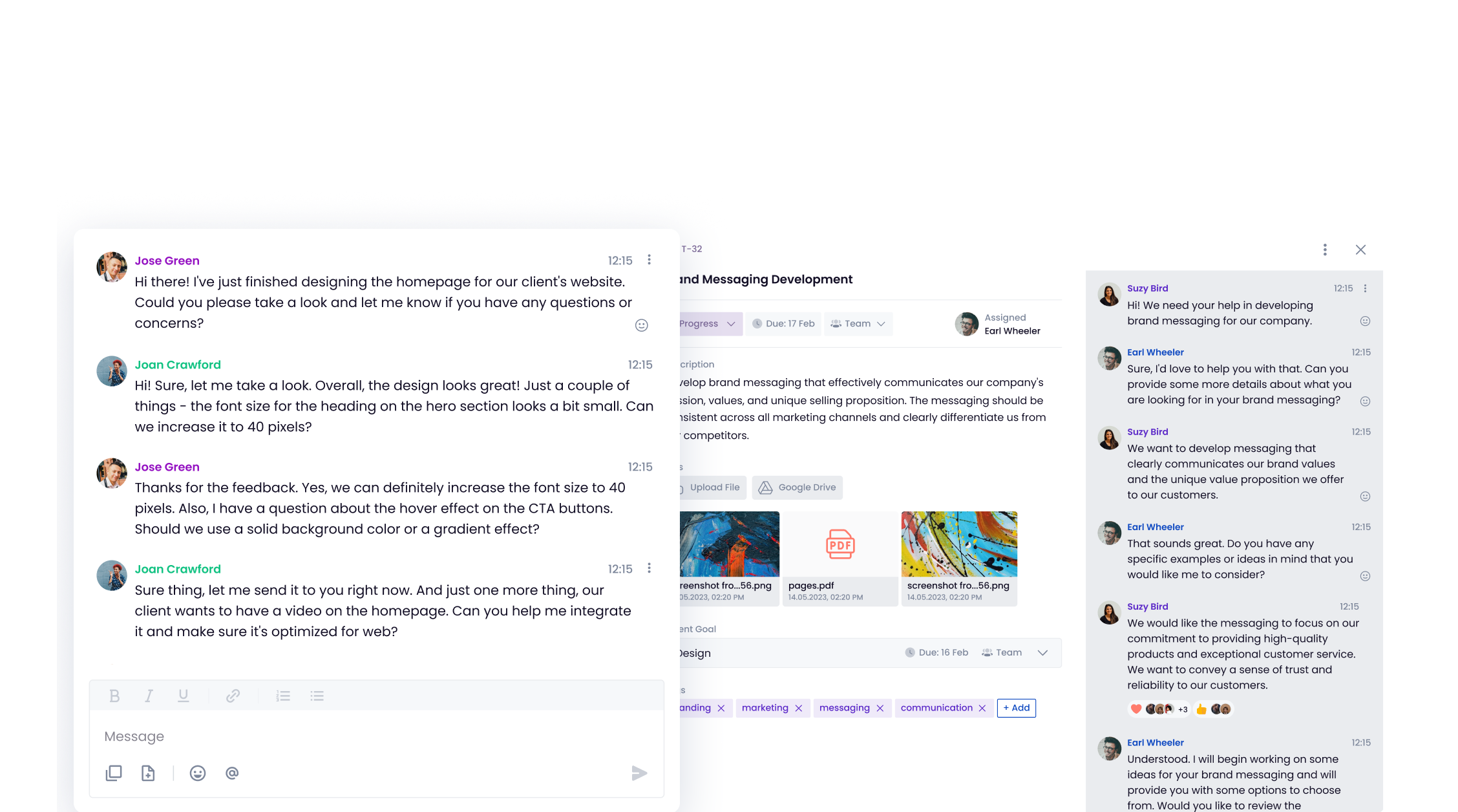 Communicate on live chat and add comments